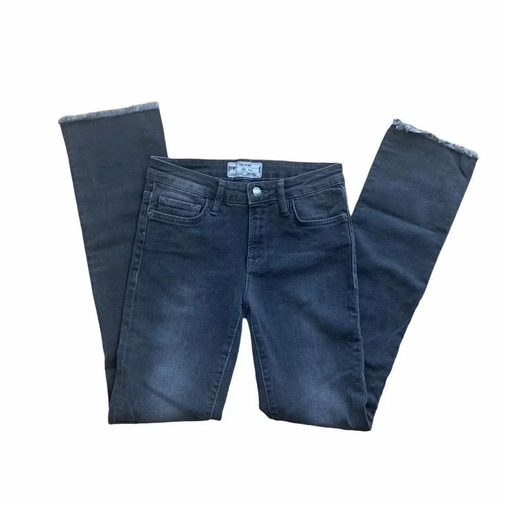 Free People Raw Hem Straight Leg Jeans Size 24